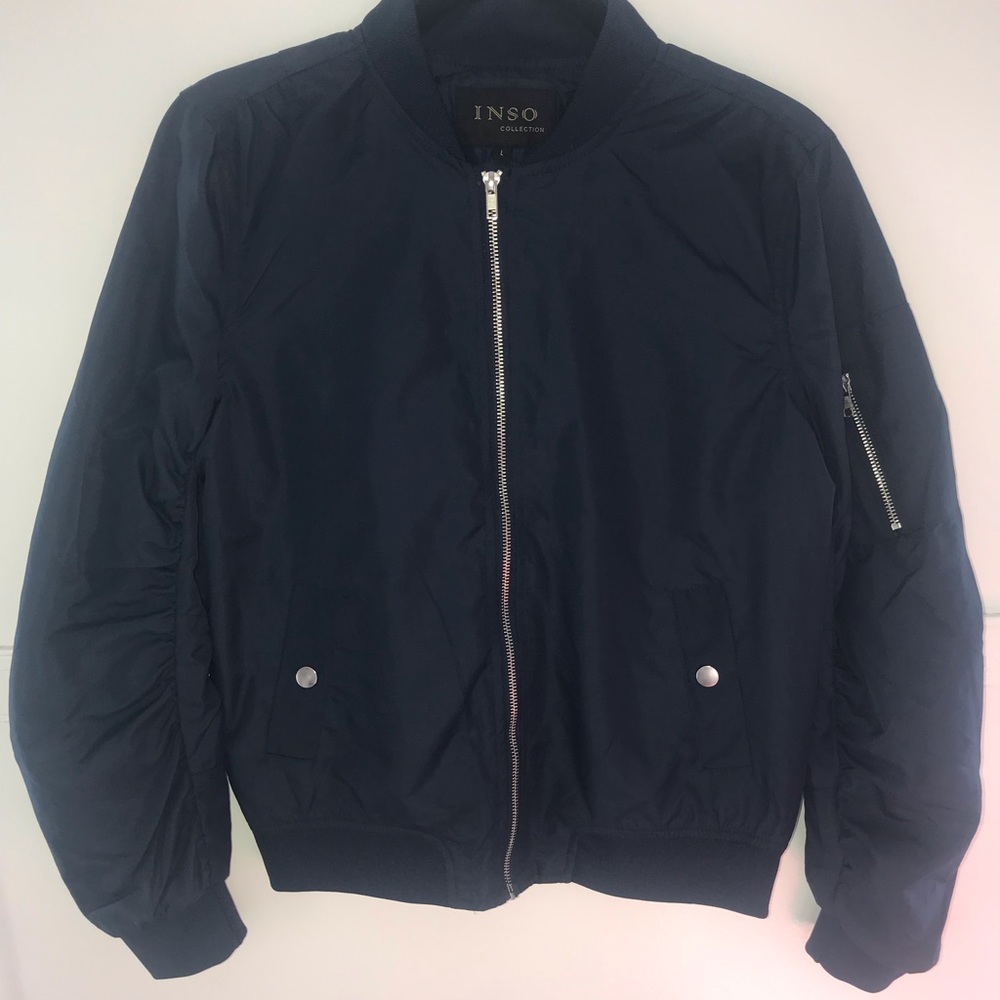 Navy Blue Bomber Jacket